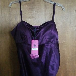 Purple cocktail dress.
